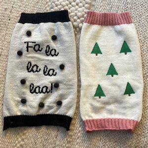 Set of 2 Cute Pet Christmas Sweaters. Just worn 1X on Christmas. S